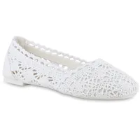 VAN HILL Damen Klassische Ballerinas in Weiss