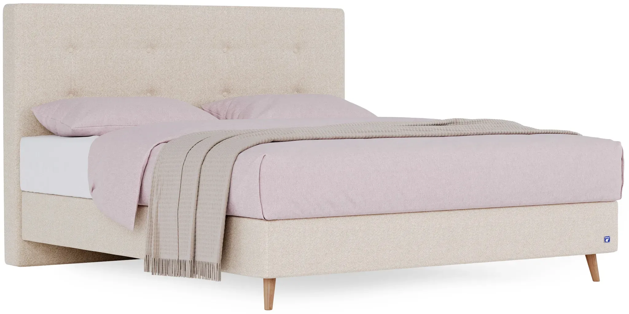 BRUNO Boxspringbett Prestige 180x200cm in Ecru Creme | 6 Farben & 4 Kopfteile wählbar | Luxus 27 cm Pulse-Latex-Matratze | Made in Germany