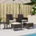 vidaXL Polyrattan Gartensofa mit Tisch & Hocker braun