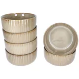 Mambocat 6er Set Bowl Schalen Bistro Ø 15 cm 600ml Steingut braun Retro