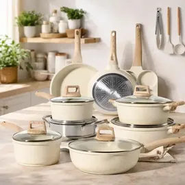 just perfecto household appliances JUST PERFECTO Topf-Set 21-tlg. Pfanne + Topf + Deckel