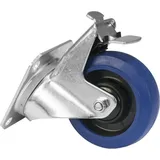 Roadinger Lenkrolle RD-100B 100 mm Blau mit Bremse