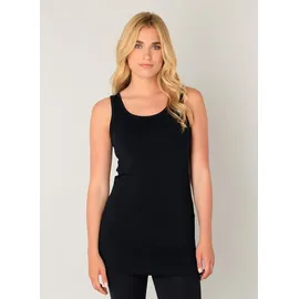 Base Level Longtop "Yamin", Damen, Gr. 46, blau (dunkelblau), Jersey, Obermaterial: 94% Baumwolle, 6% Elasthan, unifarben, Basic, figurbetont hüftbedeckend, Rundhals, Tops, Hüftbedeckende Länge