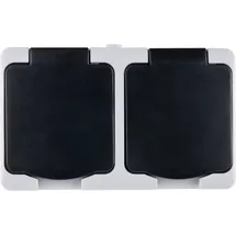 REV Ritter Doppelsteckdose 2-fach Aufputz IP54 Grau