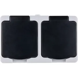 REV Ritter Doppelsteckdose 2-fach Aufputz IP54 Grau
