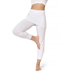 Bellivalini Leggings Yoga Leggings Damen Yogahose mit Rock 3/4 BLV50-276 (1-tlg) mit Rock weiß 3XL