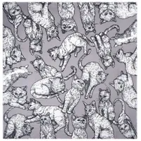 Codello PRINTED SQUARE POLYACRYL CATS grau- | Gr.: onesize