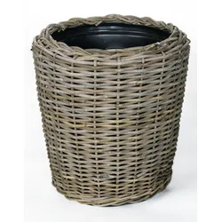 Pflanzkorb Sylter Korb Rattan 50x52cm 40 Liter Rund Natur Drypot Garten Terrasse Blumen