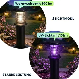 ideoon lights Wegeleuchte Edelstahl 25 x 60 cm 2in1 mit Mückenvernichter schwarz