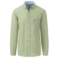 FYNCH-HATTON Leinenhemd, langarm, mit Button-Down-Kragen und Knopfleiste, Gr. XXL - N-Gr, leaf green, , 30326022-XXL N-Gr