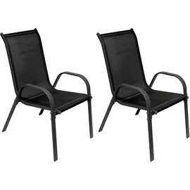 INDA-EXCLUSIV Gartenstuhl 2er Set 59 x 59 x 108 cm anthrazit 2 St.