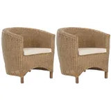 Set/2 Rattan-Sessel Club/Wohnzimmersessel Clubsessel/Lounge Sessel Vintage Braun