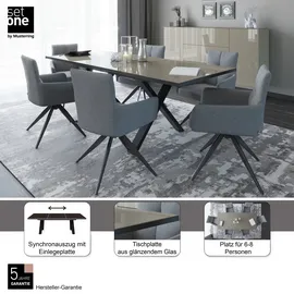 Set One by Musterring Reno 160 x 75 x 90 cm grau/schwarz