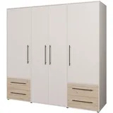 Die Möbelfundgrube FORTE Kleiderschrank Mokkaris 206 x 200 cm Dekor Beige Sand