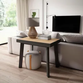 SKRAUT HOME Ausziehtisch 140 x 73 x 90 cm Eiche schwarz