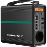 SWAREY Tragbarer Powerstation Solarspeicher 166Wh/52000mAh, 230V AC, 2 DC-Port und 3 USB Anschlüsse,Akku Generator Stromerzeuger mit Lithium-Eis...