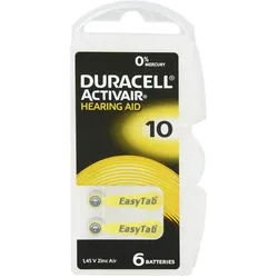Batterie für Hörgeräte Duracell 10