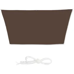 Relaxdays Sonnensegel Trapez, wasserabweisend, UV-beständig, Spannseile, Terrasse, Balkon, Pool, Maße 3x4x2x2 m, braun