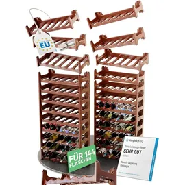 Novaliv Weinregal 144 Flaschen 24 x 24 x 24 cm Braun
