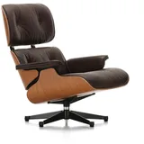 Vitra - Lounge Chair, poliert / Seiten schwarz, Kirschbaum, Leder Premium F chocolate (klassisch)