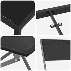 vidaXL 7-teiliges Gartenset - Schwarz Textilene und Stahl