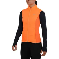 TCA Mädchen Excel Runner Leichte Thermolaufweste mit Reißverschlusstaschen Orange,