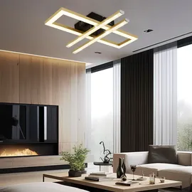 GLOBO Deckenleuchte Designlampe Wohnzimmerleuchte LED beweglich Kristalle gold schwarz