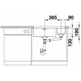 Blanco Andano 500/180-U links Edelstahl Seidenglanz + Handbetätigung + InFino