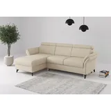 sit&more Ecksofa SIT & MORE "Glendale, L-Form", sand, B:253cm H:84cm T:166cm, 100% Polyester, Sofas, Ecksofa, inkl. Kopfteilverstellung,wahlweise mit Vorziehsitz und Bettkasten