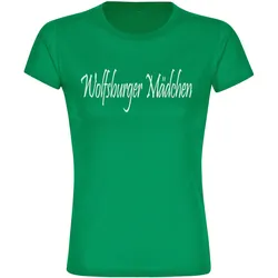 multifanshop Damen T-Shirt - Wolfsburg - Wolfsburger Mädchen - Druck weiß - Frauen