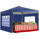 COBIZI Faltpavillon 3x3 Pavillon 3x3 Wasserdicht Stabil Winterfest Partyzelt mit 4 Seitenteilen, 100% Wasserdicht und UV 55+ Tragbares High-End Tragbarkeit Gartenpavillon, Blau