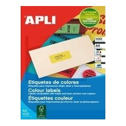 Apli, Etiketten, Adress-Etiketten, 63,5 x 38,1 mm, gelb