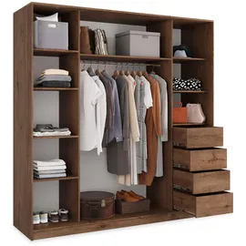 masseno Schwebetürenschrank TARI 180 x 205 x 58 cm Eiche