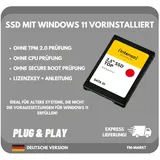2TB SSD Festplatte mit vorinstallierten Windows 11 Professional ohne TPM 2.0 PC Laptop Notebook