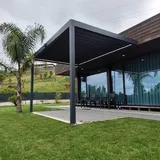 wismar nfi Lamellen Pavillon Wandanschluss 400 x 339 x 265 cm grau
