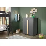 58 aufm Kessel Kleiderschrank Wäscheschrank Kariotta 86x56x116 Massivholz+Holzwerkstoff Anthrazit (inkl. Versand, Lieferung bis Verwendungsstelle) Wäscheschrank mit 2 Drehtüren, verstellbare Böden, 3 geräumige Fächer grau
