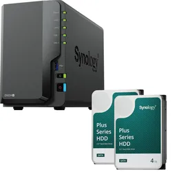 Synology DiskStation DS224+ 2 Einschübe NAS-Server Leergehäuse (DS224+) + 16TB (2x8TB) Synology Plus 3.5" SATA 6Gb/s Fes