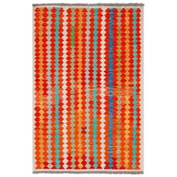Kelim Teppich Kaudani 100 x 148 cm Schurwolle Bunt