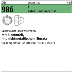 Reyher Hutmutter 100er Pack Sechskanthutmutter DIN 986 Klemmteil M12 SW 19 6 galv.verz.