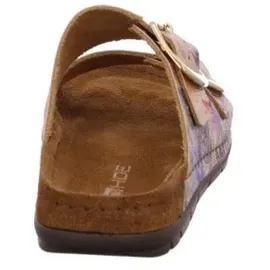 ROHDE Pantolette ROHDE "Rodigo", Damen, Gr. 35, gold (gold, multi), Leder, Schuhe Pantolette, Keilabsatz, Sommerschuh, Schlappen mit Softfußbett