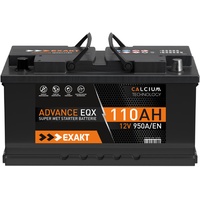 EXAKT Autobatterie 12V 110Ah 950A Starterbatterie statt 88Ah 90Ah 95Ah 100Ah