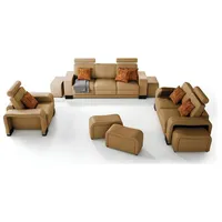 JVmoebel Sofa Sofagarnitur Couch USB Sofa Leder Garnitur Sitz Wohnlandschaft 3+2+1, Made in Europa braun