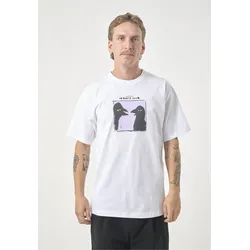 T-Shirt CLEPTOMANICX "Classic Tee Debate Club", Herren, Gr. L, weiß, 100% Baumwolle, bedruckt, casual, normal, Rundhals, Kurzarm, Shirts, mit lockerem Schnitt
