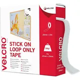 VELCRO Brand VELCRO Marke | Klettband zum Aufkleben (nur Schlaufen-Seite) | Nach Bedarf zuschneidbares starkes Klettband (nur Schlaufen-Seite) mit Selbstklebender Haftung | Weiß | 20 mm x 10 m