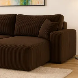 Inter Ecksofa Austin 244x145 cm Cord Braun Poso 06