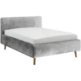 Meise Möbel meise.möbel Polsterbett Mattis 140 x 200 cm Stoff Grau