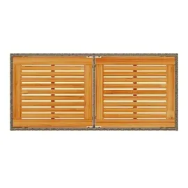 vidaXL Gartentisch mit Akazienholz-Platte Grau 115x54x74cm Poly Rattan