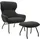 SalesFever Sessel mit Hocker Teddyfell 79 x 103 x 82 cm anthrazit