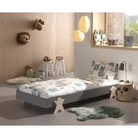 Vipack Kinderbett Modulo 90 x 200 cm MDF grau lackiert
