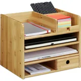 Relaxdays Schreibtisch Organizer Bambus Hellbraun